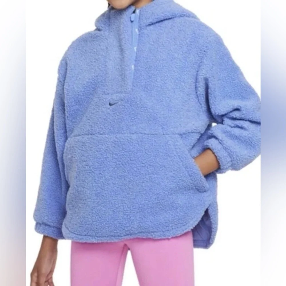 Nwt Nike Girls High-Pile Fleece Therma-FIT Training Jacket small‎ blue